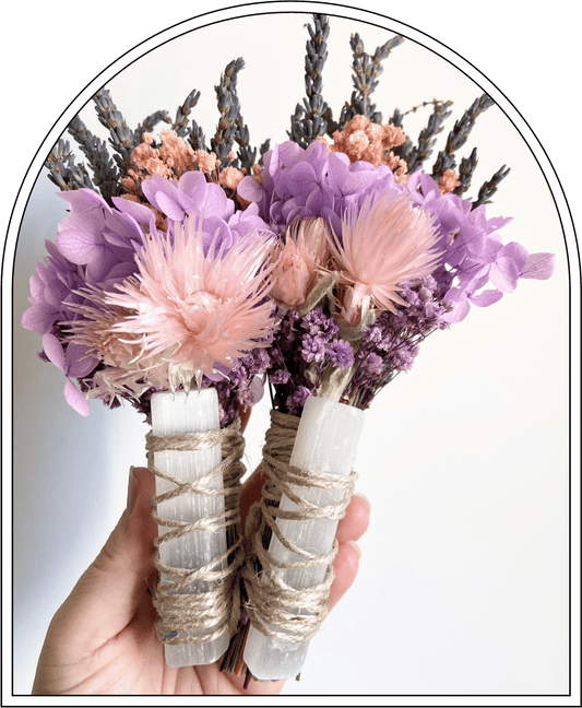 Flower Wand with Selenite Crystal