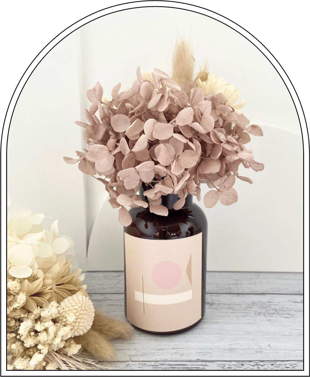 Boho Art Vase with Dried Posy