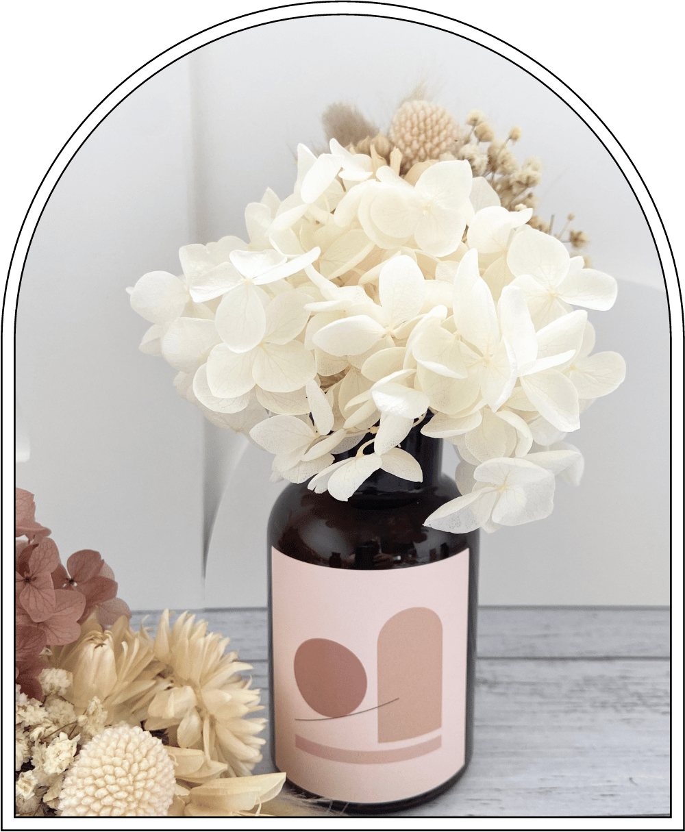 Boho Art Vase with Dried Posy