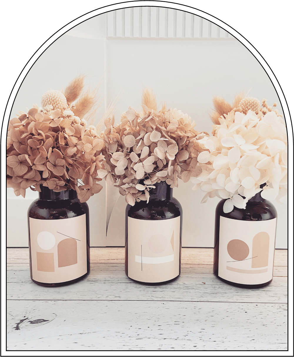 Boho Art Vase with Dried Posy