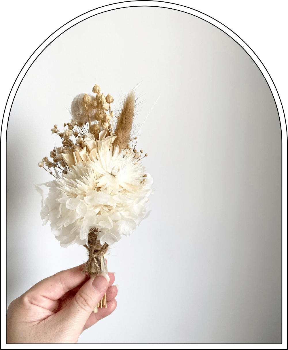 Boho Art Vase with Dried Posy