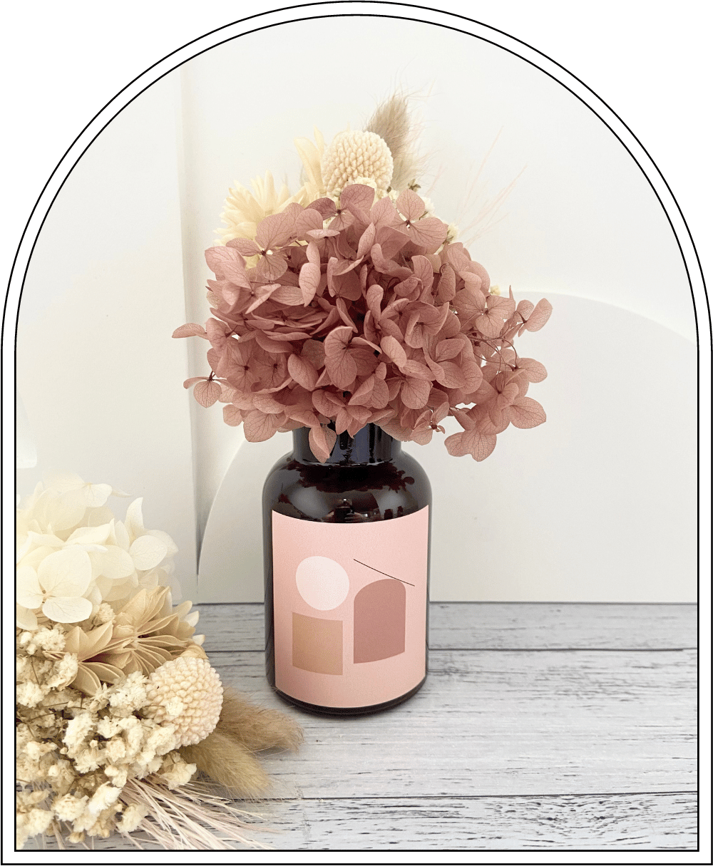 Boho Art Vase with Dried Posy