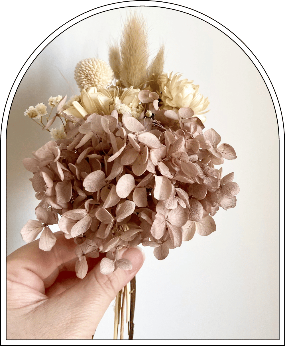 Boho Art Vase with Dried Posy