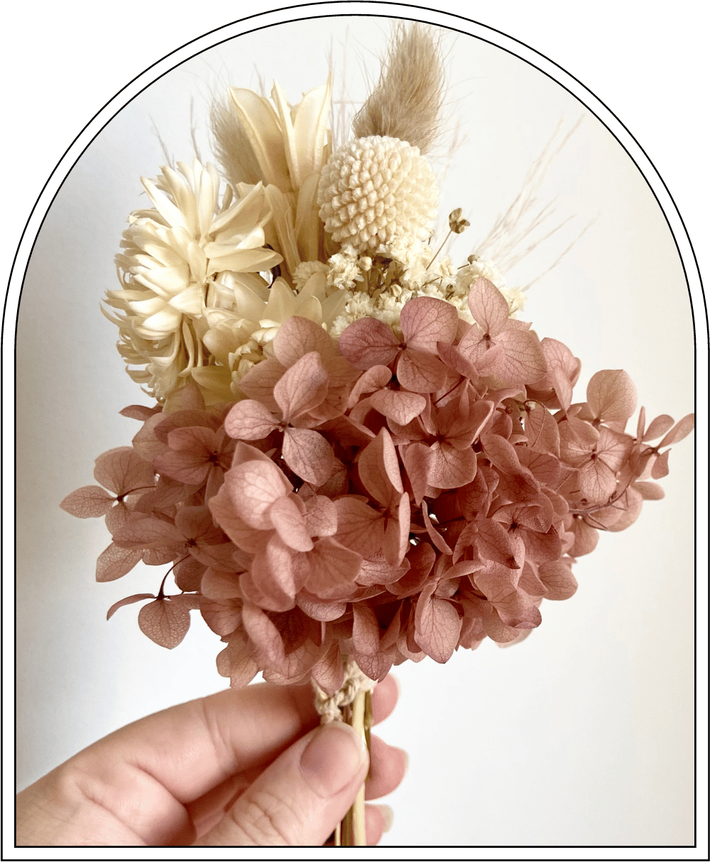 Boho Art Vase with Dried Posy
