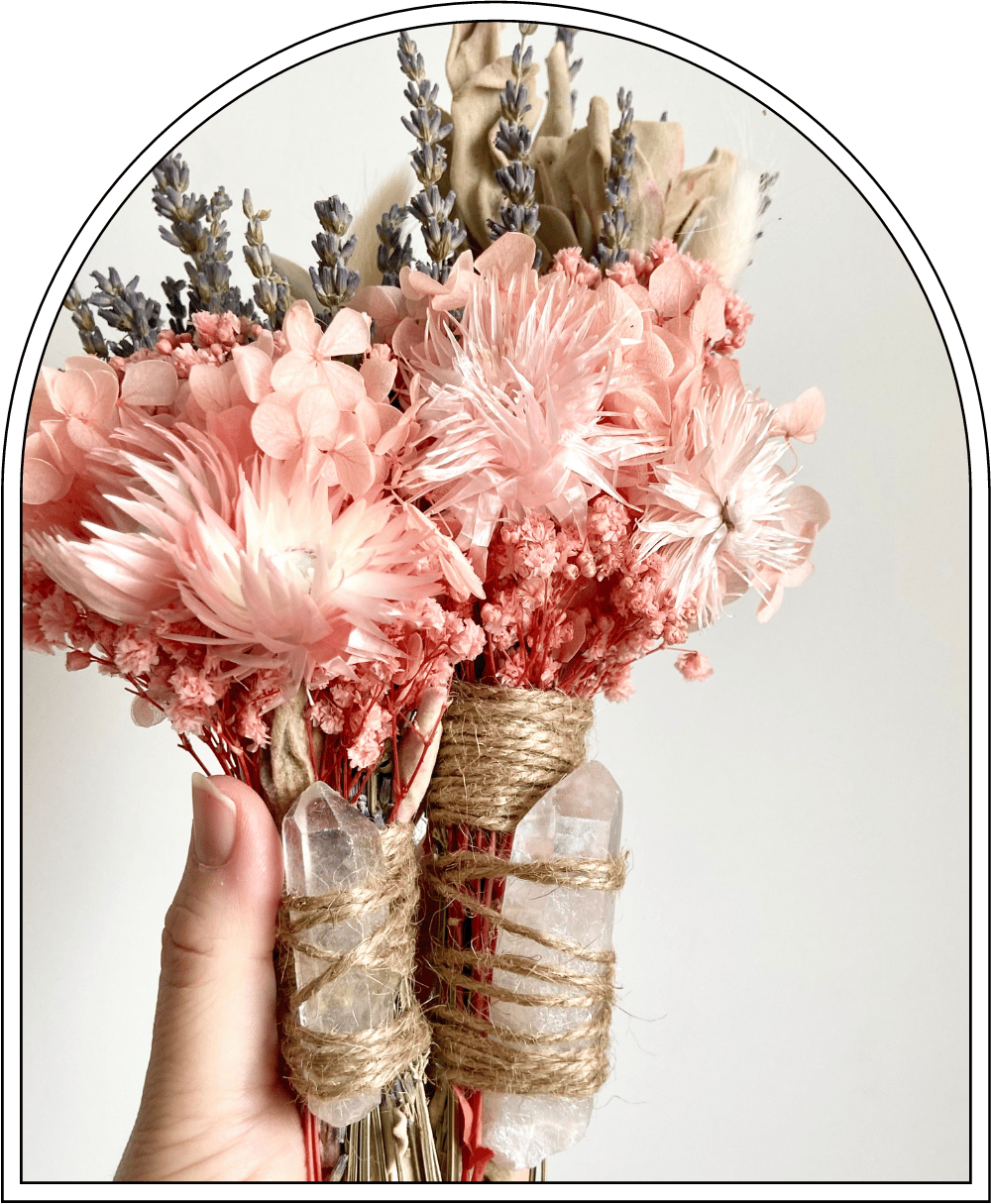 Flower Wand with Angel Aura Crystal