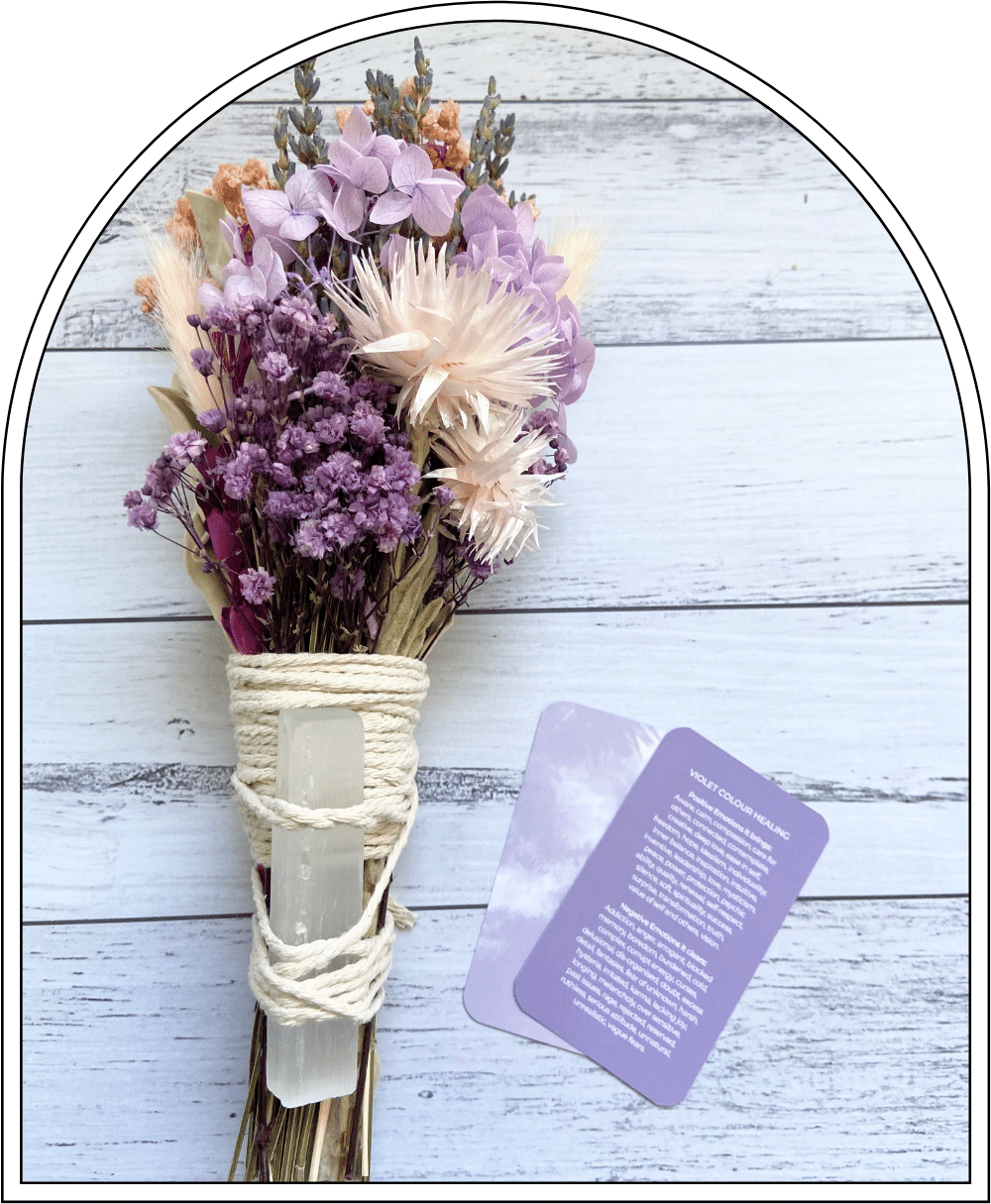 Flower Wand with Selenite Crystal