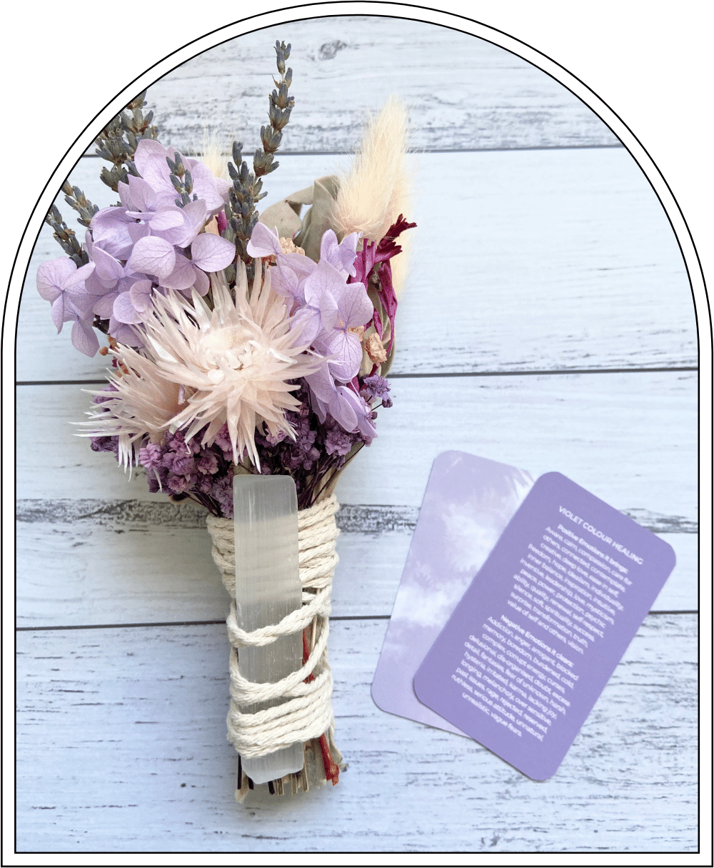 Flower Wand with Selenite Crystal