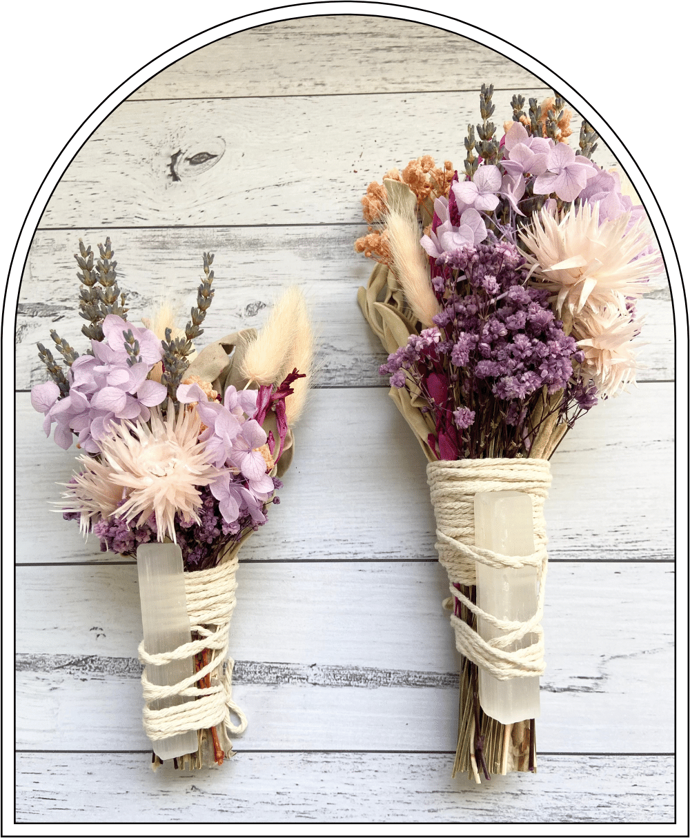 Flower Wand with Selenite Crystal